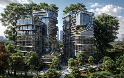 eco-construction,residential tower,condominium,jakarta,eco hotel,danyang eight scenic,bulding,sky apartment,smart city,urbanization,mixed-use,high-rise building,urban development,building valley,singapore,jakaranda,futuristic architecture,residential,urban towers,apartment block,Architecture,Large Public Buildings,Futurism,Futuristic 18