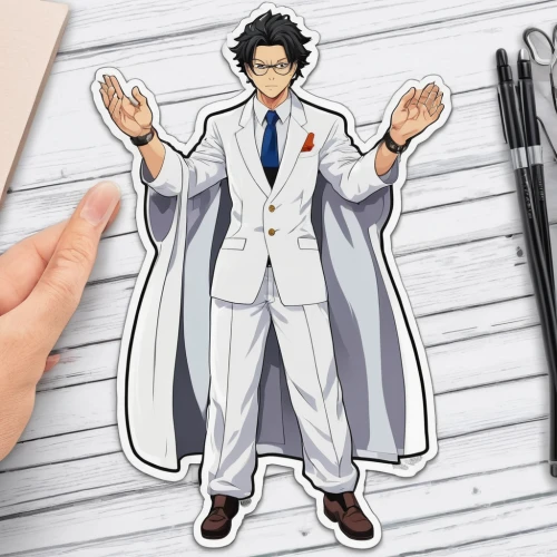 cartoon doctor,theoretician physician,index cards,white coat,business angel,garp fish,png transparent,index fingers,index card,scientist,doctor,ship doctor,professor,attorney,wedding suit,glasses penguin,business man,clipart,physician,one-piece garment,Unique,Design,Sticker