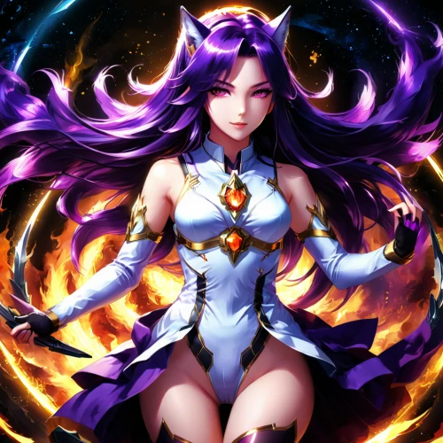 medusa,starfire,medusa gorgon,goddess of justice,umiuchiwa,cassiopeia,zodiac sign libra,acerola,elza,malva,monsoon banner,luna,sorceress,eris,fuki,la violetta,phoenix,violet,purple wallpaper,xiaochi,Illustration,Japanese style,Japanese Style 03