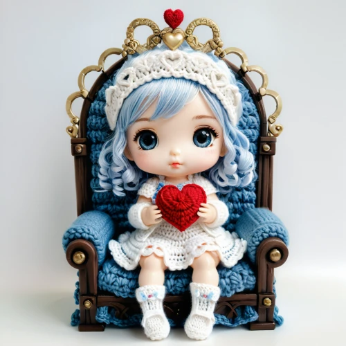 handmade doll,heart with crown,dollhouse accessory,queen of hearts,artist doll,vintage doll,cloth doll,painter doll,doll figure,female doll,doll dress,porcelain dolls,blue heart,tumbling doll,dress doll,wooden doll,japanese doll,collectible doll,stitched heart,doll house,Illustration,Abstract Fantasy,Abstract Fantasy 11