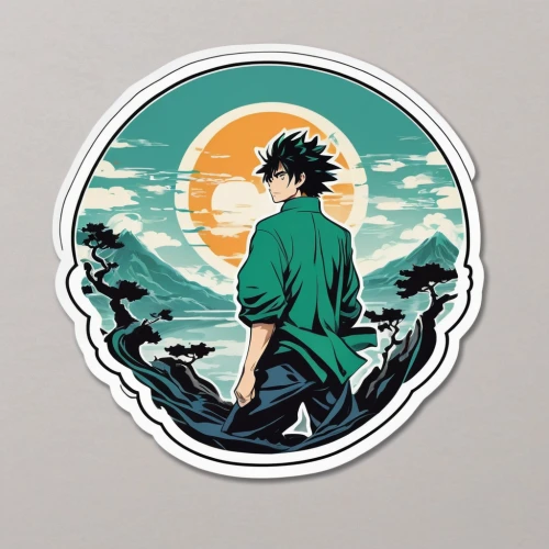 sakana,sea god,sticker,wakame,garp fish,sōjutsu,honolulu,sea man,kamaboko,seaweed,iaijutsu,dragon of earth,merman,soundcloud icon,god of the sea,sea,japanese wave,umiuchiwa,ocean,surfer,Unique,Design,Sticker