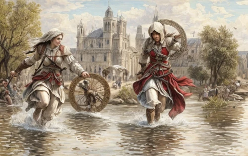 pilgrims,musketeers,delft,saint michel,amboise,medieval,patrols,the pied piper of hamelin,joan of arc,l'isle-sur-la-sorgue,low water crossing,pedalos,the middle ages,middle ages,sailors,ulm,french tourists,on the river,regensburg,hunting scene,Game Scene Design,Game Scene Design,Renaissance