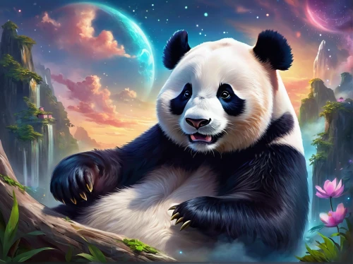 kawaii panda,chinese panda,panda,panda bear,pandabear,kawaii panda emoji,giant panda,baby panda,little panda,lun,pandas,panda cub,hanging panda,panda face,oliang,portrait background,xing yi quan,xiangwei,po,pandoro,Illustration,Realistic Fantasy,Realistic Fantasy 01