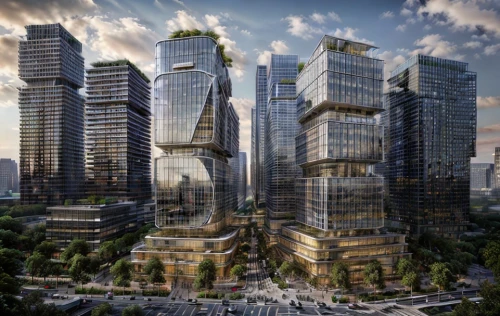 hudson yards,futuristic architecture,barangaroo,tianjin,shanghai,urban towers,skyscapers,urban development,metropolis,ekaterinburg,chongqing,urbanization,zhengzhou,skyscrapers,moscow city,skyscraper town,nanjing,dystopian,mixed-use,international towers,Architecture,Large Public Buildings,Futurism,Futuristic 11