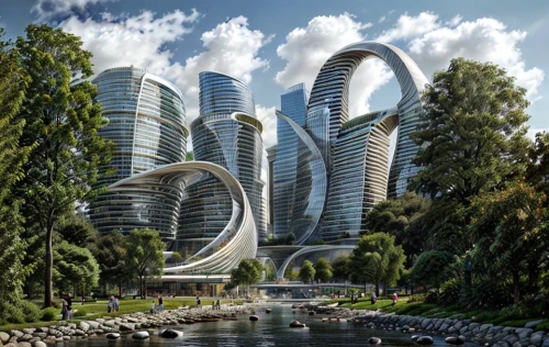 futuristic architecture,futuristic landscape,3d rendering,danyang eight scenic,eco hotel,zhengzhou,residential tower,chongqing,3d bicoin,eco-construction,tianjin,urban towers,nanjing,helix,condominium,hotel complex,hongdan center,singapore landmark,urban design,guizhou,Architecture,Large Public Buildings,Futurism,Spanish Deconstructivism