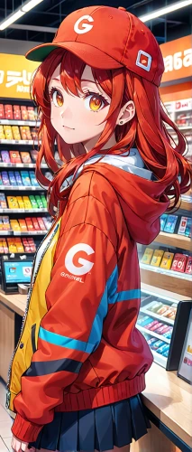 grocery,convenience store,cashier,supermarket,grocery store,leninade,grocery shopping,e-gas station,parka,grocer,groceries,shopkeeper,mc,citrus,anime japanese clothing,consumer,retail,jacket,shopping icon,salesgirl,Anime,Anime,General