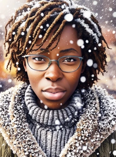 eskimo,winter background,maria bayo,ski glasses,african american woman,wintry,portrait background,snowflake background,lace round frames,girl portrait,beanie,snowy,winter hat,girl on a white background,afroamerican,woman portrait,winter,girl in a historic way,afro-american,mystical portrait of a girl,Common,Common,Japanese Manga