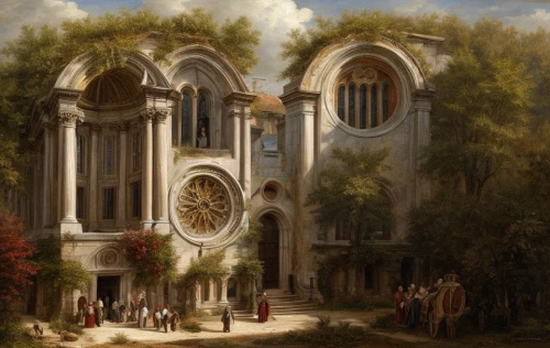 church painting,cathedral,haunted cathedral,nidaros cathedral,evangelical cathedral,notredame de paris,gothic church,notre dame de sénanque,notre dame,monastery of santa maria delle grazie,the cathedral,the basilica,universal exhibition of paris,notre-dame,collegiate basilica,19th century,school of athens,renaissance,xix century,pilgrims,Game Scene Design,Game Scene Design,Renaissance