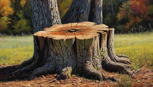 mushroom landscape,tree mushroom,tree stump,stump,forest mushroom,fallen tree stump,painted tree,on wood,slice of wood,tree trunk,oil painting,in wood,american larch,georgia pine,knothole,autumn still life,brown tree,stumps,wood art,chestnut mushroom,Photography,General,Natural