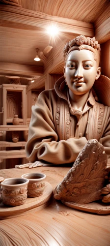 wood carving,wooden plate,wooden bowl,wooden doll,tea ceremony,tureen,wooden figure,clay animation,tea zen,wooden mannequin,gingerbread maker,cookery,woman holding pie,girl with cereal bowl,wooden figures,woodworker,3d rendering,chinaware,digital compositing,tableware