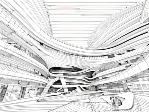 wireframe,panoramical,wireframe graphics,panopticon,futuristic architecture,futuristic art museum,cyclocomputer,fractal environment,abstract corporate,computer art,ufo interior,ceiling construction,biomechanical,kirrarchitecture,computer tomography,transport hub,multi storey car park,structure artistic,data center,cyberspace,Design Sketch,Design Sketch,None