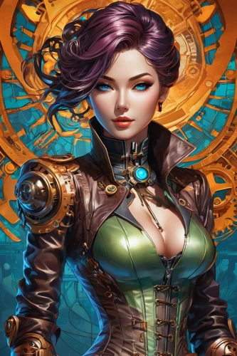 steampunk,rosa ' amber cover,steampunk gears,game illustration,transistor,sorceress,fantasy art,collectible card game,fantasy portrait,sci fiction illustration,heroic fantasy,zodiac sign libra,fantasy woman,celtic queen,vanessa (butterfly),female warrior,the enchantress,massively multiplayer online role-playing game,horoscope libra,catarina,Unique,Design,Logo Design