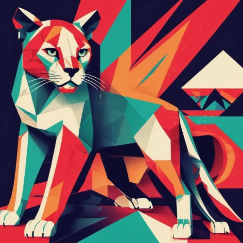 low poly,geometrical cougar,low-poly,firestar,felidae,geometrical animal,vector illustration,liger,vector graphic,polygonal,tiger,panthera leo,adobe illustrator,cat vector,vector art,wpap,redfox,canidae,puma,panther,Illustration,Vector,Vector 17