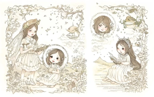 fairies,vintage fairies,silver wedding,fairy tale character,water-leaf family,mulberry family,children's fairy tale,garden white,doll's festival,porcelain dolls,lily family,snow white,illustrations,female hares,white butterflies,little angels,gooseberry family,christmas dolls,fairy tale icons,bridal,Game&Anime,Doodle,Children's Animation