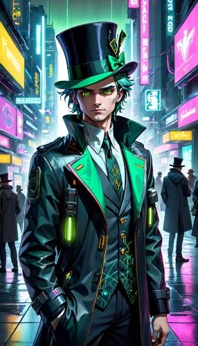 hatter,riddler,top hat,happy st patrick's day,patrol,st paddy's day,gambler,saint patrick's day,banker,st patrick's day,st patrick's day icons,irish,st patricks day,black city,saint patrick,st patrick day,ringmaster,white-collar worker,cyberpunk,black hat,Anime,Anime,General