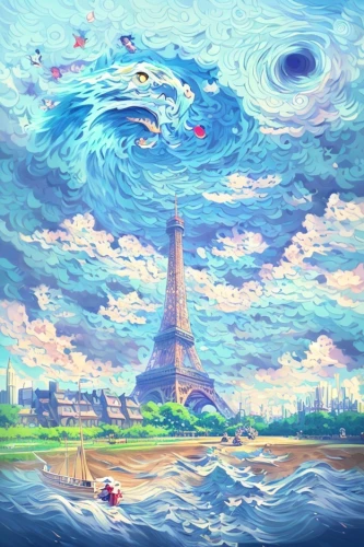 french digital background,jet d'eau,studio ghibli,panoramical,paris,waterscape,water lotus,background image,submerged,world digital painting,sky tree,lagoon,acid lake,薄雲,cartoon video game background,landscape background,underwater background,eifel,underwater landscape,aqua studio,Common,Common,Japanese Manga