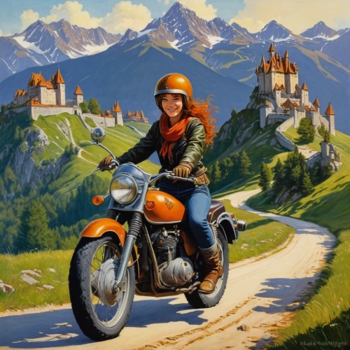 motorcycle tour,motorcycle tours,motorcyclist,motorbike,motorcycle,motorcycling,motorcycles,harley-davidson,travel woman,girl with a wheel,triumph 1300,scooter riding,triumph,vespa,woman bicycle,biker,neuschwanstein,ride out,motor-bike,painting technique,Conceptual Art,Daily,Daily 09