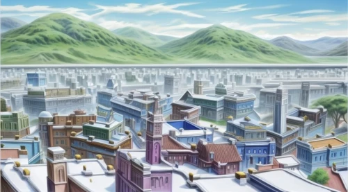 moc chau hill,skyscraper town,view of the city,city view,aurora village,fantasy city,city buildings,city cities,capital city,city panorama,matsumoto,city skyline,cityscape,city scape,cities,sky city,the city,city trans,townscape,uruburu
