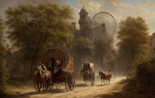 andreas achenbach,dutch landscape,horse-drawn carriage,bremen town musicians,horse-drawn,straw carts,horse carriage,horse drawn,covered wagon,saint mark,horse drawn carriage,straw cart,horse and cart,donkey cart,medieval street,village scene,carriage,handcart,delft,horse and buggy,Game Scene Design,Game Scene Design,Renaissance