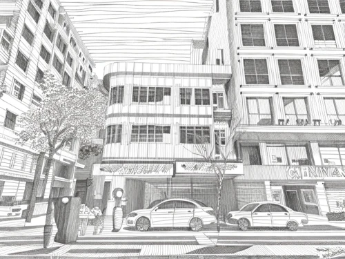 3d rendering,city corner,wireframe graphics,207st,business district,street view,downtown,urban design,motomachi,store fronts,street plan,san francisco,multi-story structure,rendering,intersection,urban landscape,kirrarchitecture,wireframe,office buildings,white buildings,Design Sketch,Design Sketch,Fine Line Art