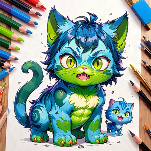 bulbasaur,stitch,watercolor cat,cartoon cat,drawing cat,doodle cat,copic,painted dragon,cat vector,dragon design,imp,cheshire,kids illustration,green dragon,color pencil,cat drawings,cute cartoon character,breed cat,color pencils,blue eyes cat,Anime,Anime,General