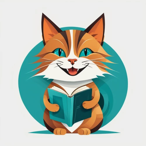 cat vector,vector illustration,cat on a blue background,red tabby,cartoon cat,calico cat,book illustration,bookmarker,ginger kitten,bookmark,reader,reading owl,book gift,ginger cat,firestar,author,reader project,publish a book online,cat image,kat,Art,Artistic Painting,Artistic Painting 45
