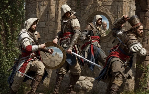 massively multiplayer online role-playing game,aesulapian staff,guards of the canyon,assassins,sterntaler,medieval,templar,musketeers,crusader,castleguard,nomads,clergy,middle ages,the three magi,knight village,female warrior,assassin,elves,lancers,dwarves,Game Scene Design,Game Scene Design,Renaissance