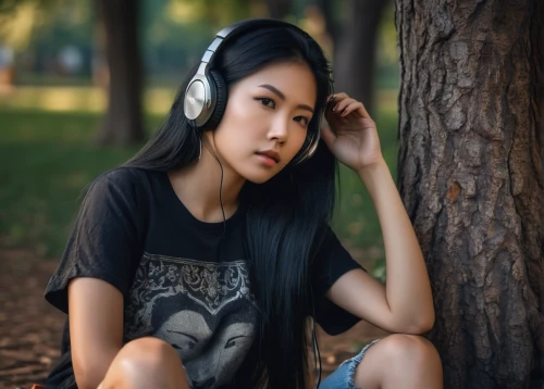 listening to music,headphone,headphones,asian woman,girl in t-shirt,asian girl,music background,music,wireless headset,blogs music,listening,audiophile,music player,head phones,music is life,mulan,relaxed young girl,bluetooth headset,headset,hearing,Photography,General,Fantasy