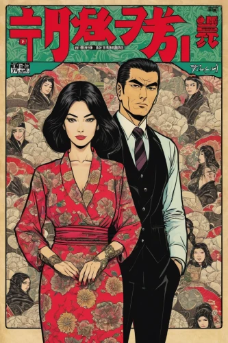 cover,magazine cover,shirakami-sanchi,japan pattern,cool woodblock images,comic book,japan,korean drama,floral japanese,japanese icons,rosa ' amber cover,vintage man and woman,kimono fabric,青龙菜,amano,book cover,vintage asian,mystery book cover,japanese patterns,japanese,Illustration,American Style,American Style 10