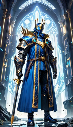 paladin,paysandisia archon,dark blue and gold,emperor,high priest,dane axe,magistrate,blue enchantress,archimandrite,crusader,dodge warlock,massively multiplayer online role-playing game,castleguard,wall,centurion,norse,the archangel,clergy,king arthur,father frost,Anime,Anime,General
