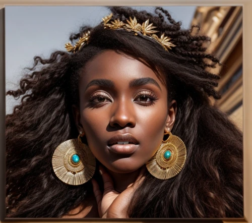 earrings,gold jewelry,adornments,beautiful african american women,body jewelry,african american woman,african woman,jewelry,artificial hair integrations,women's accessories,gold crown,gold foil crown,queen crown,nigeria woman,somali,princess' earring,afroamerican,bridal jewelry,afro-american,gold filigree,Common,Common,Natural