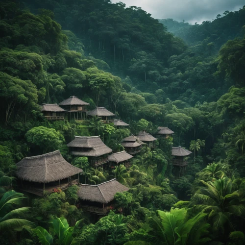 rain forest,tropical jungle,tropical house,rainforest,tropical greens,ubud,borneo,huts,tropical and subtropical coniferous forests,rice terraces,rice terrace,indonesia,tree house hotel,floating huts,moorea,tropical island,philippines,southeast asia,cameroon,stilt houses,Photography,General,Fantasy