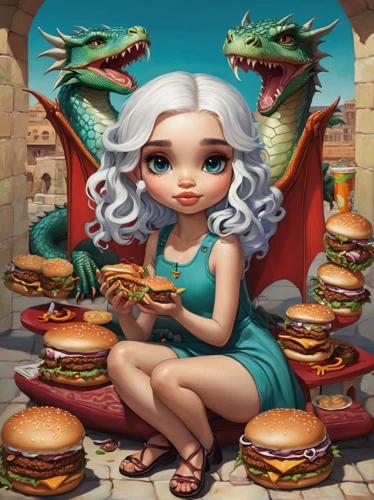 girl with bread-and-butter,appetite,fantasy portrait,game illustration,woman holding pie,woman eating apple,medusa,fantasy art,fantasy picture,dwarf cookin,food icons,game of thrones,diet icon,hunger,fairy tale icons,gluttony,dragon li,3d fantasy,fantasy woman,cooking book cover,Illustration,Abstract Fantasy,Abstract Fantasy 10