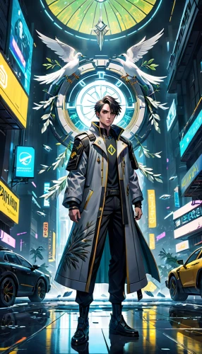 dodge warlock,cyberpunk,transistor,game illustration,sci fiction illustration,vendor,cg artwork,clockmaker,hatter,magistrate,investigator,background image,engineer,game art,clockwork,kryptarum-the bumble bee,matrix,concept art,thane,high-wire artist,Anime,Anime,General