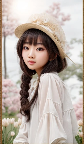 female doll,vietnamese woman,ao dai,girl wearing hat,portrait background,viet nam,asian conical hat,vintage doll,japanese doll,realdoll,asian woman,painter doll,image editing,japanese woman,fashion doll,natural cosmetic,vintage girl,oriental longhair,monchhichi,panama hat,Common,Common,Natural