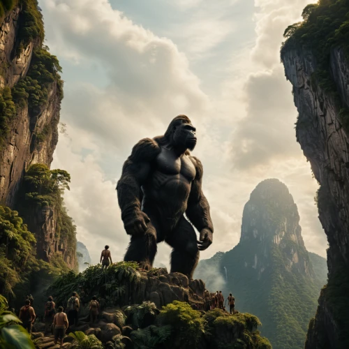kong,king kong,silverback,gorilla,great apes,bonobo,tarzan,ape,marvel of peru,hulk,everest,old man of the mountain,giant mountains,gigantic,incredible hulk,giant,imposing,cinematic,avenger hulk hero,digital compositing,Photography,General,Cinematic