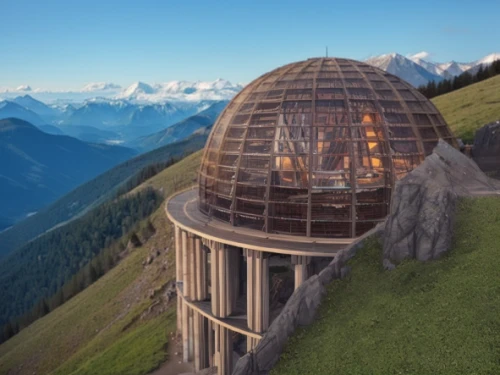 alpine hut,observatory,roof domes,monte rosa hut,eco-construction,the observation deck,musical dome,alpine restaurant,schilthorn,solar cell base,round hut,observation deck,mountain station,round house,mountain hut,swiss ball,observation tower,lookout tower,eco hotel,dome roof