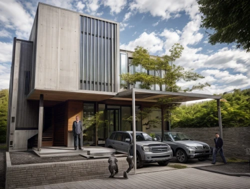 modern house,modern architecture,archidaily,automotive exterior,lincoln motor company,dunes house,mid century house,residential house,luxury property,metal cladding,japanese architecture,cube house,folding roof,cubic house,modern style,driveway,private house,underground garage,contemporary,car showroom,Architecture,Villa Residence,Modern,Elemental Architecture
