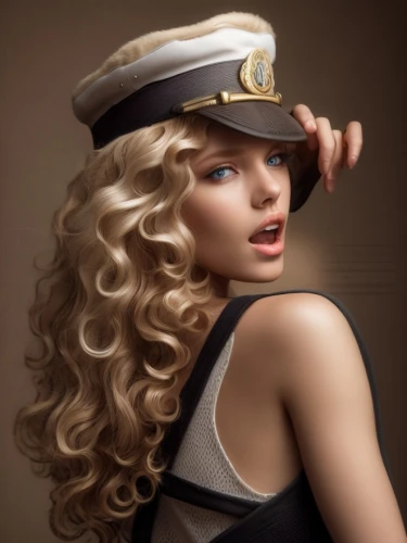 stewardess,flight attendant,peaked cap,beret,policewoman,police hat,naval officer,sailor,leather hat,delta sailor,the hat-female,realdoll,hat retro,artificial hair integrations,girl wearing hat,blonde woman,military officer,ladies hat,blond girl,aviator,Common,Common,Photography