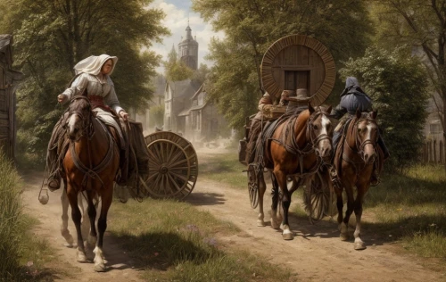 pilgrims,covered wagon,old wagon train,straw carts,horseback,stagecoach,endurance riding,western riding,horse herder,american frontier,horse supplies,horse riders,straw cart,riding lessons,man and horses,handcart,country road,wooden carriage,horse-drawn,horse drawn,Game Scene Design,Game Scene Design,Renaissance