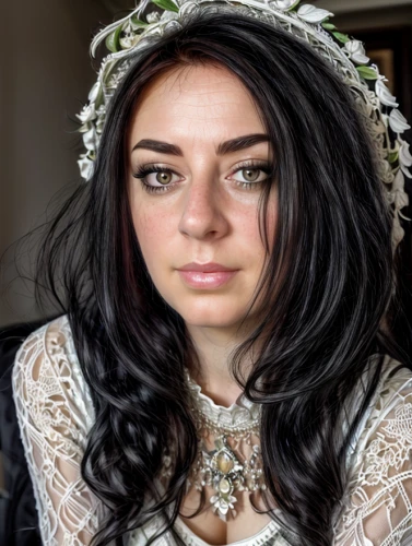 miss circassian,lace wig,dead bride,bride,artificial hair integrations,indian bride,bridal,portrait photographers,flower crown of christ,silver wedding,bridal jewelry,heterochromia,dahlia white-green,woman portrait,wedding photography,victorian lady,beautiful girl with flowers,bridal accessory,mother of the bride,bridal clothing
