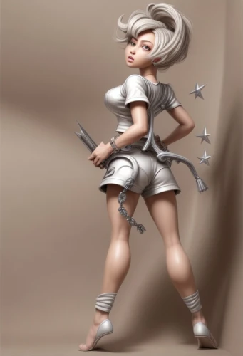 majorette (dancer),tiber riven,painter doll,3d figure,female warrior,space-suit,sculpt,silver,3d model,pixie,vector girl,spacesuit,pixie-bob,fencing weapon,digital painting,wood elf,sci fiction illustration,cloth doll,pin-up girl,baton twirling,Common,Common,Natural