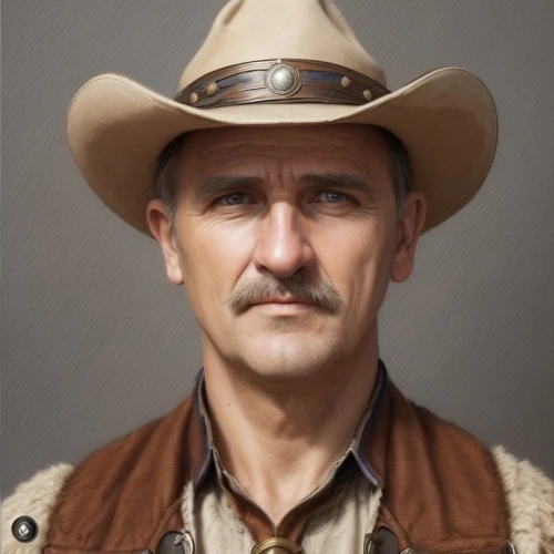 sheriff,park ranger,nikola,holder,man portraits,brown hat,chief cook,brigadier,ranger,cholado,biologist,colonel,official portrait,kentaur,artist portrait,mayor,sculptor ed elliott,western,stetson,western riding,Common,Common,Natural