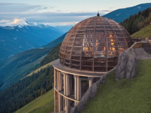 observatory,roof domes,alpine hut,alpine restaurant,the observation deck,round hut,observation deck,round house,dome roof,musical dome,observation tower,lookout tower,eco-construction,house in the mountains,house in mountains,dome,schilthorn,mountain station,mountain hut,eco hotel
