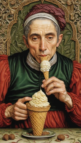 woman with ice-cream,woman holding pie,pensioner,elderly lady,ice-cream,elderly person,old woman,woman drinking coffee,elderly man,woman eating apple,ice cream,icecream,ice cream cone,grandmother,nanny,soy ice cream,old age,elderly,fortune teller,whipped ice cream,Art,Classical Oil Painting,Classical Oil Painting 28