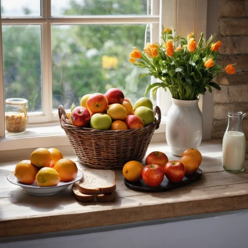 fruit bowl,basket with apples,fruit bowls,autumn still life,countertop,breakfast table,food table,fruit basket,summer still-life,basket of fruit,kitchen table,fresh fruits,still life photography,kitchen counter,counter top,vintage kitchen,kitchenware,basket of apples,stone fruit,fruit plate,Photography,General,Natural