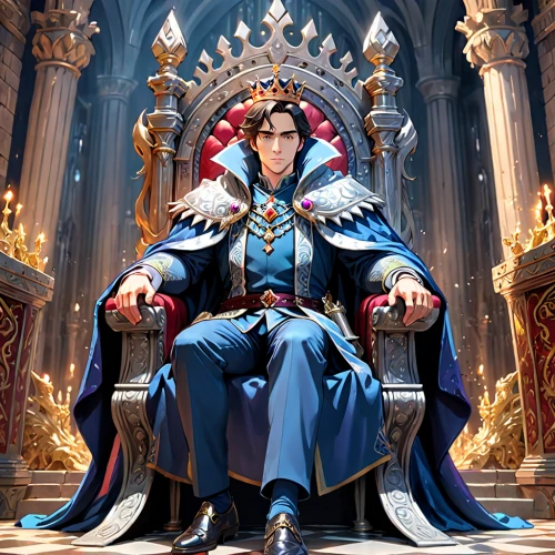 throne,emperor,the throne,king caudata,king,thrones,imperial coat,the ruler,king crown,grand duke,shuanghuan noble,wild emperor,male elf,queen cage,imperial crown,count,magistrate,male character,sits on away,monarchy,Anime,Anime,General