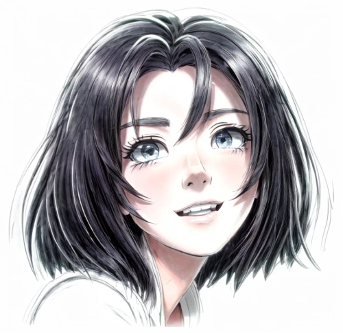 long-haired hihuahua,a girl's smile,white lily,lily,gentiana,ren,scribble,a smile,fuki,setter,honmei choco,grin,girl portrait,erika,layered hair,bust,mulan,head icon,lilikoi,mullet