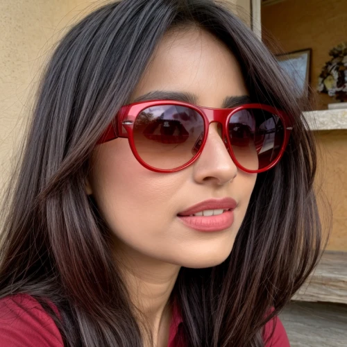 red green glasses,chetna sabharwal,aviator sunglass,color glasses,kamini kusum,pooja,sunglasses,silver framed glasses,amitava saha,humita,pink glasses,eye glass accessory,nepali npr,sun glasses,with glasses,kamini,indian girl,on a red background,sunglass,shades