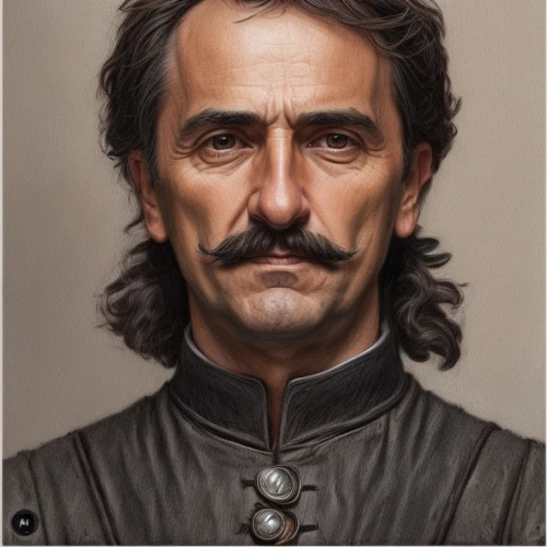 the emperor's mustache,lokportrait,tyrion lannister,musketeer,francisco,man portraits,conquistador,bust of karl,leonardo devinci,admiral von tromp,fantasy portrait,napoleon bonaparte,count,male elf,digital painting,lando,eurasian,lorenzo,cholado,vladimir,Common,Common,Natural